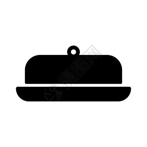 黄油盘矢量字形图标 厨电厨具盘子厨房产品烹饪食物白色插图厨师奶油状图片
