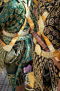 在传统式的Lakhon Khol面罩舞蹈服装面具舞者蒙面戏服文化遗产高棉语仪式衣服图片
