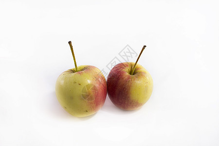 白色背景上孤立的新鲜红苹果和黄苹果小吃饮食食物黄色绿色红色水果图片