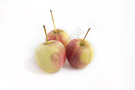 白色背景上孤立的新鲜红苹果和黄苹果黄色食物红色水果饮食小吃绿色图片