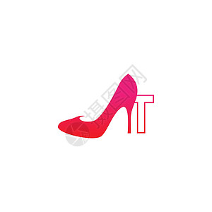 带女鞋高跟鞋标志图标设计 vecto 的字母 T图片