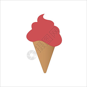 华夫饼中的草莓冰淇淋图片
