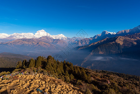 Poon山是Gorepani村著名景点 以在尼泊尔Annapurna山脉上看到美丽的日出 在Nepal的Annapurna山脉上图片