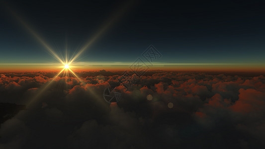 云层上方的日出插图速度太阳阳光场景日落辉光假期天线气氛图片