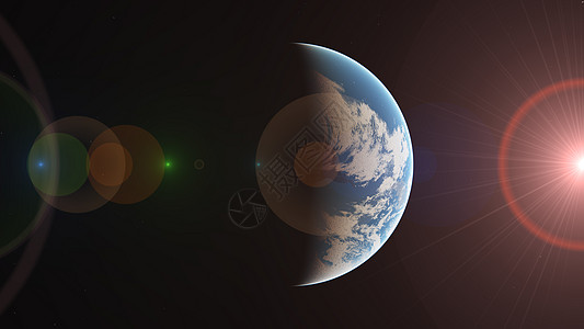 行星轨道太阳日落高清图片