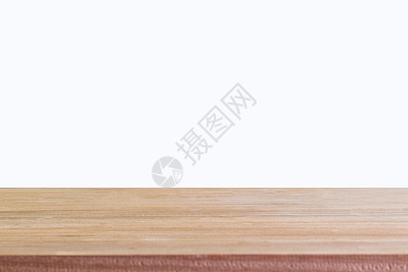 孤立的白色背景上的空木桌剪辑元素甲板展示空白桌子桌面木头柜台设计背景图片