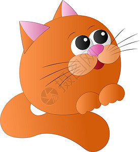 可爱的卡通橙色快乐猫与威士忌猫咪贴纸胡子卡通片婴儿装饰微笑晶须艺术盒子图片