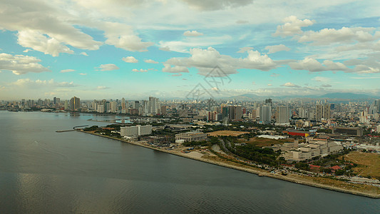 菲律宾首都马尼拉 空中观光区 校对 Portnoy地标全景日落中心建筑大都市摩天大楼大都会市中心景观图片