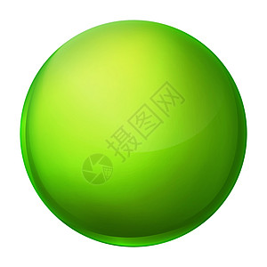 玻璃绿球或珍贵珍珠 光滑现实的球 3D抽象矢量插图在白色背景上突出显示 大金属泡沫和阴影塑料反射液体球体圆圈玻璃球水晶网络艺术按图片