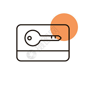 卡片钥匙平面矢量 ico安全酒店房间塑料芯片控制开锁电子入口鉴别图片