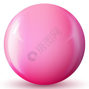 玻璃粉色球或珍贵珍珠 光滑现实的球 3D抽象矢量插图在白色背景上突出显示 有阴影的大金属泡沫球体玻璃球液体水晶按钮圆圈蓝色反射紫图片
