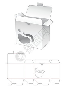 包装盒模切模板盒子卡片白色产品空白纸盒商品正方形零售工业图片