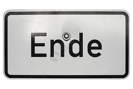 德文符号在白色上孤立 Ende (End)图片