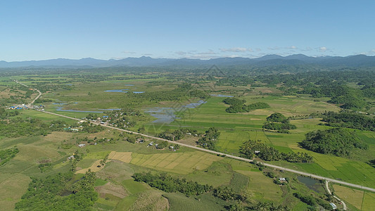 带稻田露台的景观 菲律宾 吕宋风景农场场景农田爬坡绿色场地农村农业鸟瞰图图片