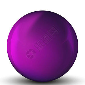玻璃紫球或珍贵珍珠 光滑现实的球 3D抽象矢量插图突出显示在白色背景上 有阴影的大金属泡沫反射网络水晶球体艺术紫色液体圆圈按钮玻图片