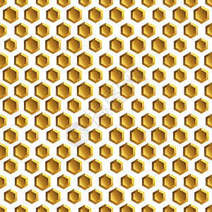 与蜂窝形状的金色背景 具有闪光效果的无缝图案 邀请函 海报 卡片 横幅 公告等的模板纹理 矢量图辉光艺术蜜蜂蜂巢纺织品金子食物魔图片