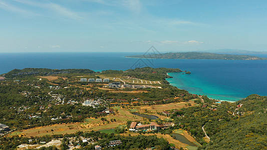 菲律宾博拉凯热带热带岛屿 沙沙海滩海景奢华海洋天空晴天棕榈蓝色海滩旅游酒店图片
