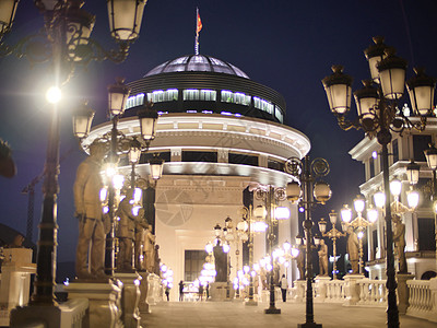 2014年晚上斯科普里城市纪念碑建筑学历史秀场首都游客天空建筑地标图片