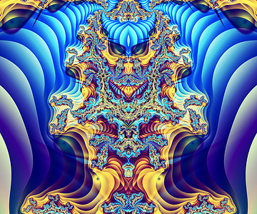 计算机生成抽象多彩分形 artwor想像力装饰装饰品展示艺术马赛克形状阴影艺术品图案图片