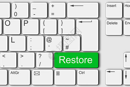 恢复概念 PC 电脑键盘 3d 它制作图案图片