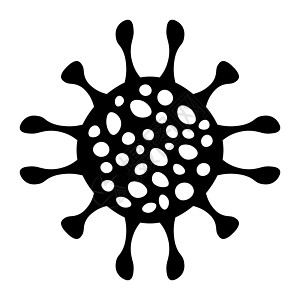 新冠肺炎 预防冠状病毒 模板黑色图标 感染病毒的概念 爆发和冠状病毒流感背景与大流行病一样危险的流感病毒株病例 向量微生物医疗动图片