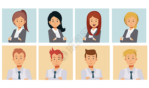 设置卡通人物商务人士和女商务人士的头像 韦克托图片