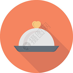 餐厅酒店午餐金属拼盘美食厨师圆顶空白食物托盘背景图片