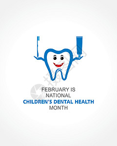 2月份全国儿童口腔卫生观察孩子们活动健康牙医预防海报美白全世界空腔横幅图片