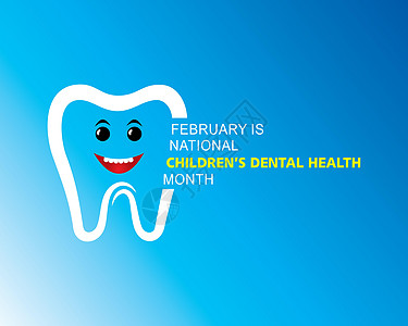 2月份全国儿童口腔卫生观察牙刷美白关心牙科活动海报全世界牙齿预防插图图片