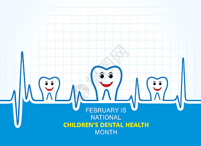 2月份全国儿童口腔卫生观察全世界插图牙齿横幅孩子牙医美白牙科世界海报图片
