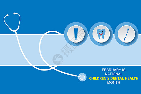 2月份全国儿童口腔卫生观察活动孩子牙齿横幅插图全世界牙医国家空腔海报图片
