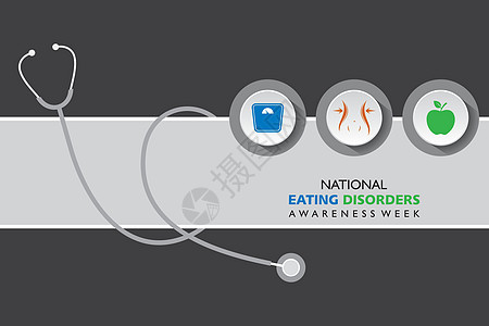 月最后一周举办全国饮食失调宣传周国家横幅药品插图世界预防营养行动重量资源图片