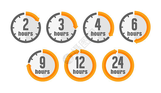 计时器 时钟矢量图标插图集小时商业店铺时间倒数黑色送货圆圈速度手表警报图片