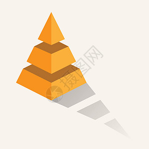 有影子的三维金字塔 用于演示业务战略项目开发计划或培训阶段的信息图表图片