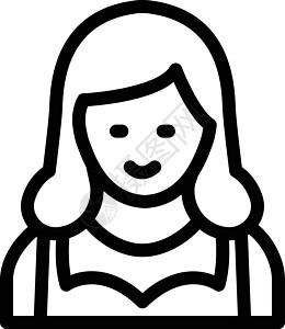 女性男性办公室女孩头发经理插图黑色化身卡通片女士背景图片