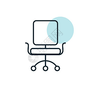 办公椅大纲图标 商业标志座位手臂扶手椅工作老板办公室插图领导家具图片