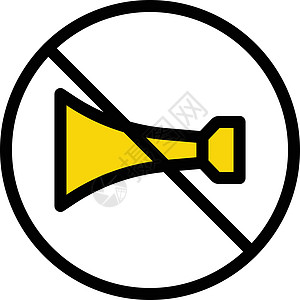 区块喇叭安全体积警告圆圈插图红色注意力信号禁令图片