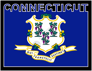 康涅狄格州文本旗旗帜蓝色插图艺术品绘画艺术红色白色图片
