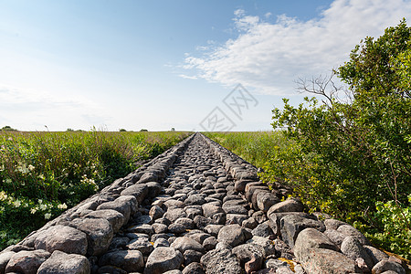 鹅卵石码头地平线天空风景旅游人行道支撑环境岩石小路石头图片