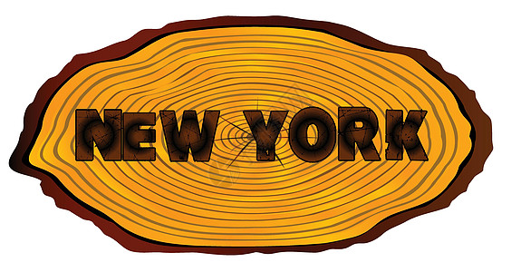 纽约日志签名木材艺术木头绘画粮食图片
