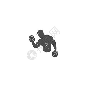 肌肉手臂图标标志设计矢量插图模板主义运动员健美大男子力量建筑男性标识二头肌艺术图片