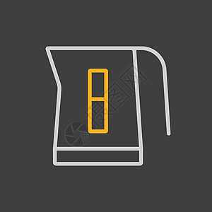 电水壶矢量图标 厨电早餐金属电气用具咖啡厨房家庭茶壶插图饮料图片