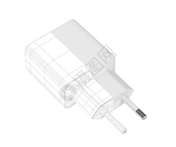 智能电话充电器3D有线框架模型图片