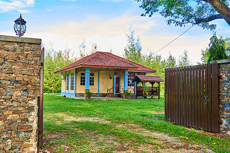 度假住房 岛上丛林中的一所房子 笑声村庄旅行建筑学农村住宅地标平房棕榈文化别墅图片