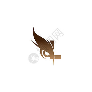 字母 L 标志图标结合猫头鹰眼睛图标设计 vecto图片