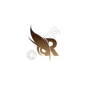 字母 R 标志图标结合猫头鹰眼睛图标设计 vecto图片