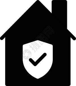 房子的盾牌网络标识安全保险财产蓝色插图警卫白色图片