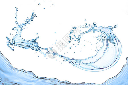 白色的鹿形水花喷洒液体飞溅波纹海浪蓝色运动宏观流动图片