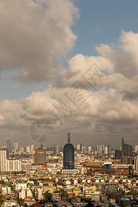 曼谷早晨的天空景观与曼谷商业区的摩天大楼 城市景观城市中心商业区概念天际街道天线场景旅游建筑旅行商业戏剧性阳光图片