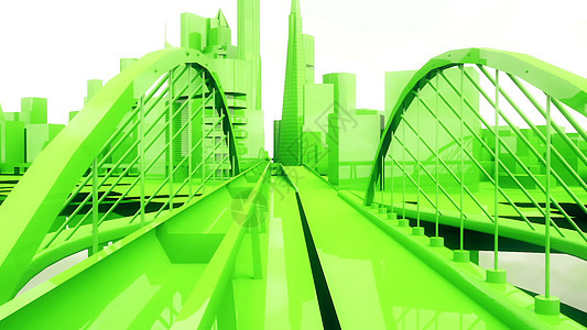 城市绿色城市建筑场景 3D 渲染图片